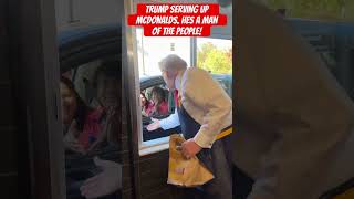 Trump serving up mcdonalds Hes a man of the people [upl. by Kremer678]