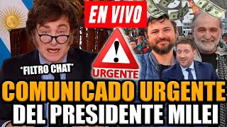 🔴¡URGENTE MILEI ALLANÓ A BELLIBONI Y FILTRA CHATS JONY VIALE EN VIVO CON BULLRICH [upl. by Fauver]