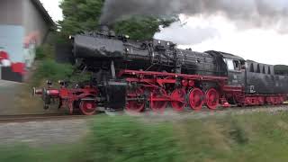 Dampftage Rottweil 2016  Parallelfahrt 50 2988  2 german steam trains on parallel run [upl. by Pierson]