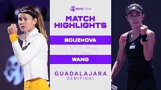 Marie Bouzkova vs Qiang Wang  2022 Guadalajara Semifinals  WTA Match Highlights [upl. by Hartzel]