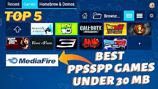 Top 5 PPSSPP Games Under 30 MB  Best Psp Games Highly Compressed Low mb [upl. by Novar]