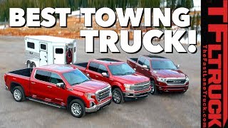 Best HalfTon Towing Truck Ford F150 vs GM 1500 vs Ram 1500 vs Worlds Toughest Towing Test [upl. by Harwell]