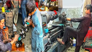 How to Grinding Crankshaft of Chinese truck  How to polish Crankshaft by hand  informative video [upl. by Mccallion815]