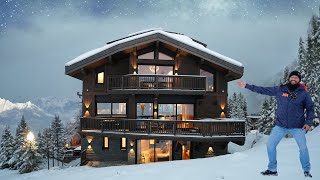 Inside Courchevels Most Luxurious SkiinSkiOut Designer Chalet with indoor pool cinema room etc [upl. by Burris464]