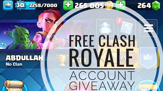 FREE CLASH ROYALE ACCOUNT  5700 TROPHY CLASH ROYALE ACCOUNT GIVEWAY [upl. by Atalaya]