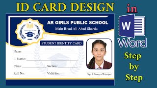 ID Card Kaise Banaye  How to Make ID Card in MS Word  Student ID Card in MS Word  ID Card Design [upl. by Nwadal]