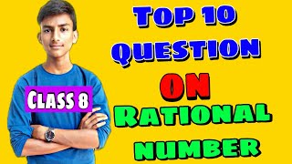 Class 8 Rational number important questions  Class 8 math chapter 1 important questionsStudy must [upl. by Sirred]