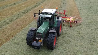 Raking silage with Fendt amp Pöttinger [upl. by Buderus]