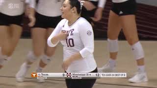 Texas Vs Mississippi State Set 3  College womens volleyball  Ncaa volleyball 2024 [upl. by Eiramanitsirhc]