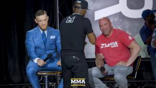 Floyd Mayweather Makes Bet With Conor McGregor During Speech  MMA Fighting [upl. by Sailesh]