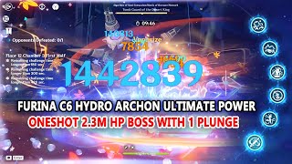 Furina C6 Hydro Archon Ultimate Power Showcase  Oneshot 23M HP Boss with Only 1 Plunge [upl. by Reginauld]