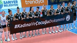 Sarıyer Kadın Voleybol Takımından Anlamlı Mesaj Kadına ve Çocuğa Dokunma [upl. by Yelekalb]