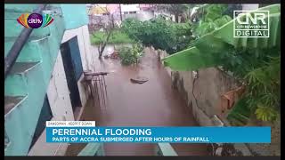 Accra floods Dansoman Keep Fit Down flooded after hours of rain  CNR [upl. by Ellessig]