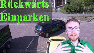 Rückwärts rechts einparken quer  Korrigieren  Parken  Fahrschule [upl. by Enier639]