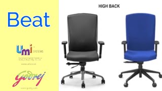 Godrej Interio Beat chair for comfortable back support  Hindi UMI Systems Mumbai [upl. by Kalin606]