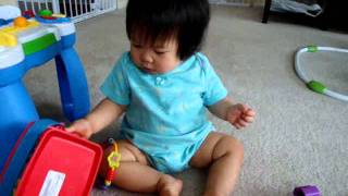 12 month old playing with shape sorter [upl. by Gershon]