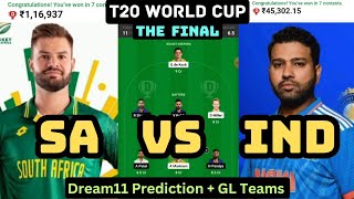 SA vs IND T20 Dream11 PredictionSouth Africa vs India Dream11 Grand League PredictionT20 WC [upl. by Gratianna]