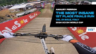 GoPro Amaurys INSANE 1ST PLACE Finals Run  Val Di Sole Italy  24 UCI Downhill MTB World Cup [upl. by Furtek]