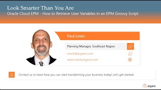 Oracle Cloud EPM – How to Retrieve User Variables in an EPM Groovy Script [upl. by Daveda]