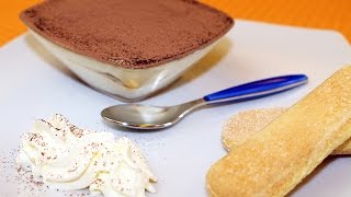 Tiramisù con panna  Ricetta di Fidelity Cucina [upl. by Aohsoj]