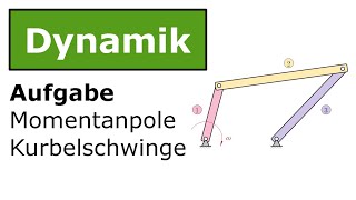 ⚙️ Momentanpole einer Kurbelschwinge Technische Mechanik Dynamik Kinematik [upl. by Ecirtram]