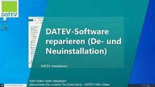 DATEVSoftware reparieren De und Neuinstallation [upl. by Travers]