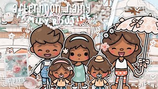 ˚˖𓍢ִ໋🌧 rainy day as a family  🐚  voiced 🎙 toca boca life world roleplay 🌏🌷⛲️ ₊˚⋆ [upl. by Silado483]