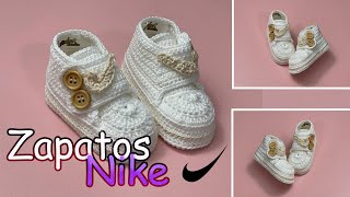 ZAPATO NIKE A CROCHET  TUTORIAL ZAPATO DE BEBE CROCHET BEBE [upl. by Kalin]