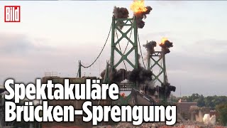 Tonnenweise Stahl MegaSprengung macht Hängebrücke platt [upl. by Valdes]