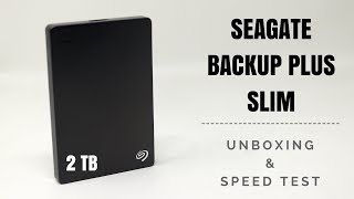 Seagate 2TB Backup Plus Slim  Unboxing and Speedtest [upl. by Daza]