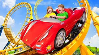 Diana and Roma visited Ferrari World Theme Park 2024 [upl. by Grekin]