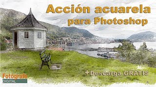 Acción de Photoshop para conseguir efecto acuarela Tutorial en español [upl. by Madlen]