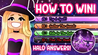 ANSWERS How To WIN the Halloween Halo 2023 in Royale High Royale High Halloween Halo Answers Pt 1 [upl. by Llennahc]