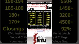 KMU KPK Merit ListMBBS BDS Admission 2025MBBS BDS Merit ListKPK MBBSBDS Admission KPK KMU [upl. by Nagaer]