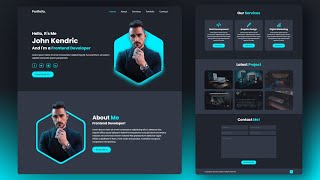 Build a Complete Responsive Personal Portfolio Website using HTML CSS Javascript [upl. by Orenid]