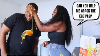 I TRIED THE VIRAL TIKTOK CHALLENGE ON MY HUSBAND he was MAD [upl. by Yllop762]