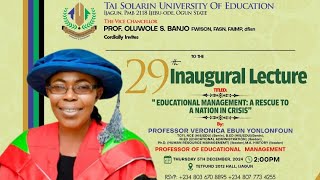 TASUED 29TH INAUGURAL LECTURE  PROF VERONICA EBUN YONLONFOUN [upl. by Itsirc5]