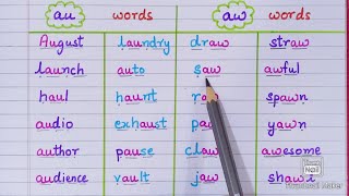 quotauquotand quotawquot Words au Words  aw Words  Phonics made easy [upl. by Brigida]