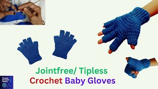 Jointfree Tipless Crochet Baby Gloves design4 Crochet baby Gloves gloves  crochet [upl. by Onstad]