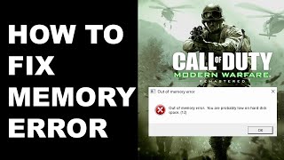 FIX COD 4 Remastered Fatal Memory Error EASY FIX  H2M Mod [upl. by Ciryl732]