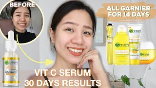 Garnier Vitamin C Serum 30 DAYS UPDATE review  Garnier Skin Care Routine for 14 days Philippines [upl. by Erdnael229]