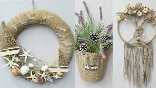 7 Amazing jute wall hanging Craft Ideas decorate your home out of scrap [upl. by Ycrep]