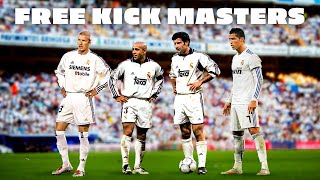 LEGENDARY REAL MADRID FREEKICKS  Cristiano Ronaldo Beckham Roberto Carlos amp Figo [upl. by Rivard]