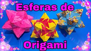 Esferas de Origami  Kusudama  Manualidades [upl. by Bourque]