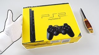 PS2 SLIM UNBOXING Sony PlayStation 2 Console Brand New amp Sealed [upl. by Ainoek]