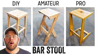 3 LEVELS of Bar Stools DIY to PRO Build [upl. by Micco]