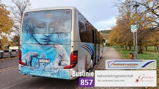 NVG Gotha  Mitfahrt Bus 857 Reinhardsbrunn Bf  Bad Tabarz  Setra S 416 H Gessert [upl. by Utica433]