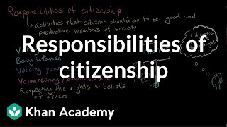 Responsibilities of citizenship  Citizenship  High school civics  Khan Academy [upl. by Noiramaj]