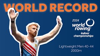 WORLD RECORD  2024 World Rowing Indoor Championships  Lightweight Mens 4044 2000m [upl. by Sotnas]