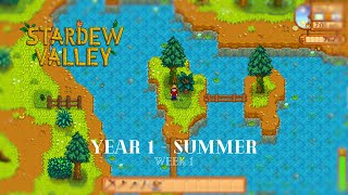 Stardew Valley Gameplay  No Commentary  Year 1  Summer Week 1 [upl. by Nisior]